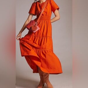 ANTHRO Maeve Red Somerset Dress Medium